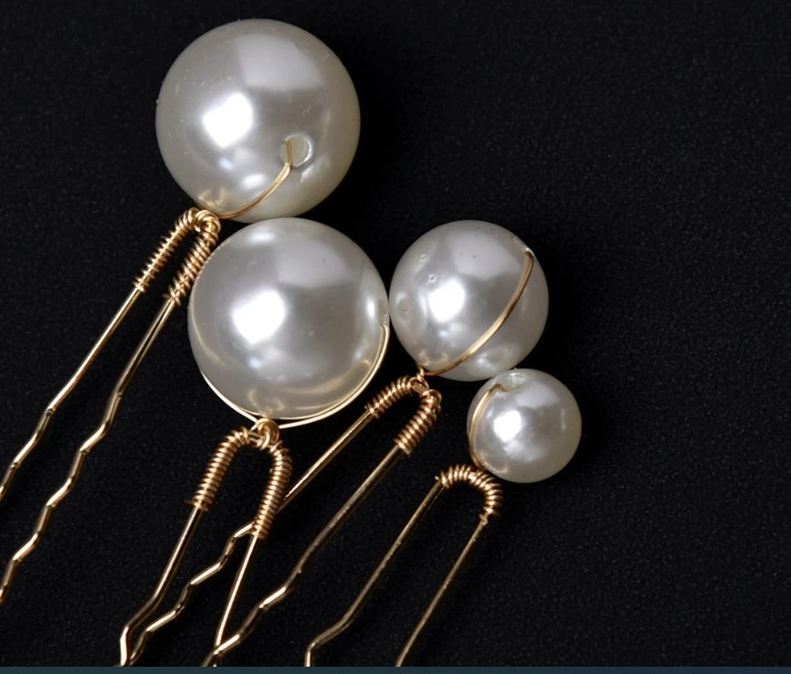 Bridal Wedding Pearl Hair Pin Hair Stick. Bridal Pearl Hair Pin Hair Accessories. Wedding Pearl Hair Stick Headpiece 18PS/Set