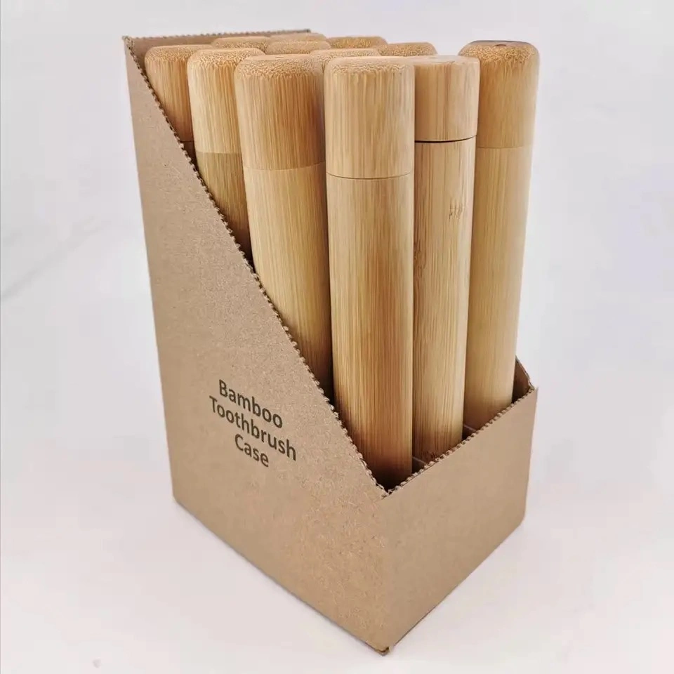 Hotel Home Travel Bamboo High quality/High cost performance  Soft Bristle Reusable Wood Toothbrush with Bamboo Tube Gift Laser Engraving Custom Logo