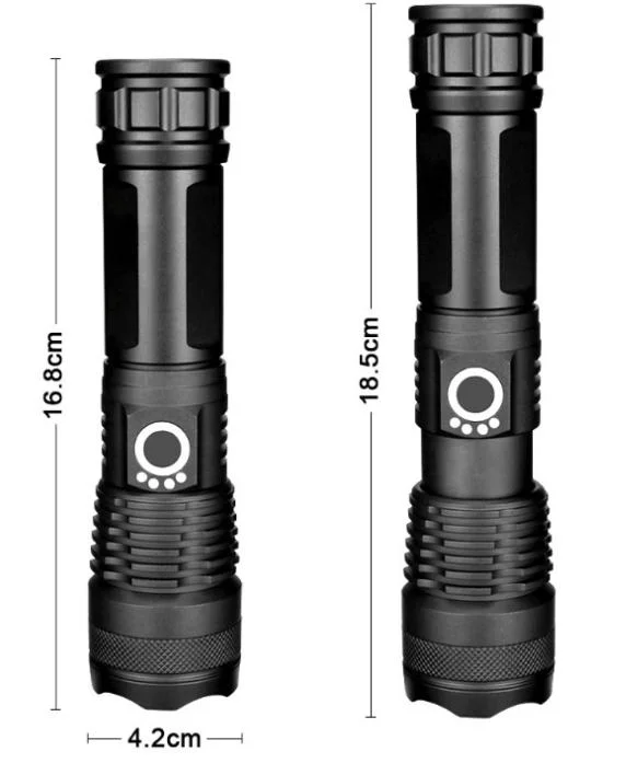 Tactical Super Bright High Lumen Xhp50 LED Flashlights Portable Outdoor Water Resistant Torch