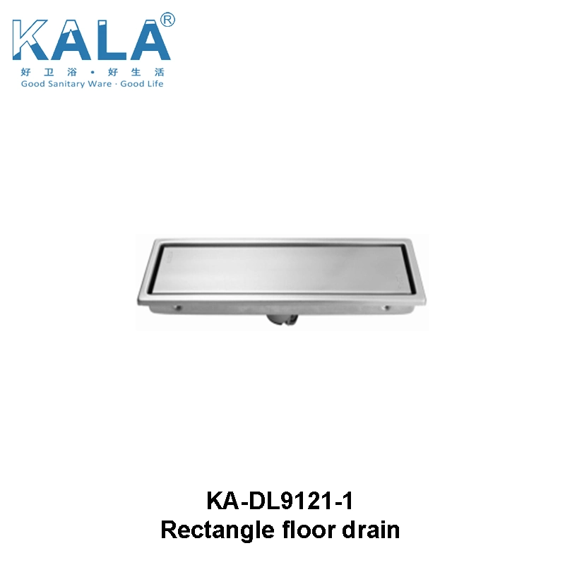 Kala 304 Stainless Steel Rectangle Floor Drain with Different Size Drainer Waste Basket