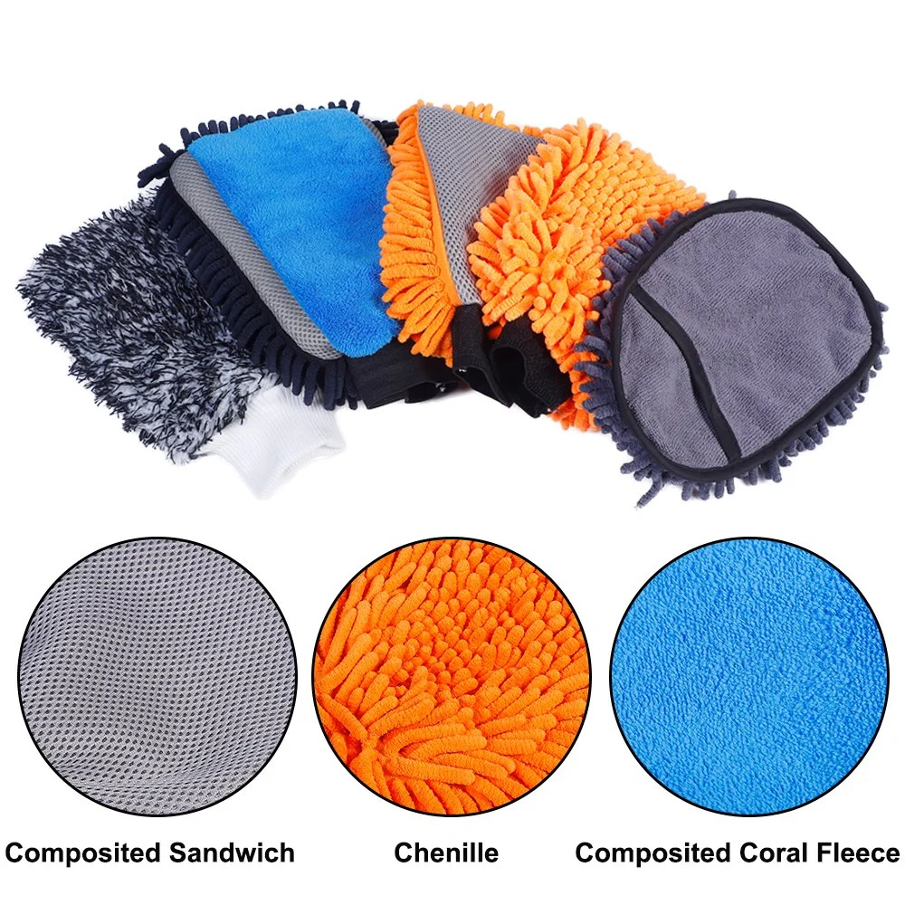 Hot Selling Super Absorbent Towel Chenille Washing Car Glove Car Protection Car Polishing Washing Detailing Coating Sponge