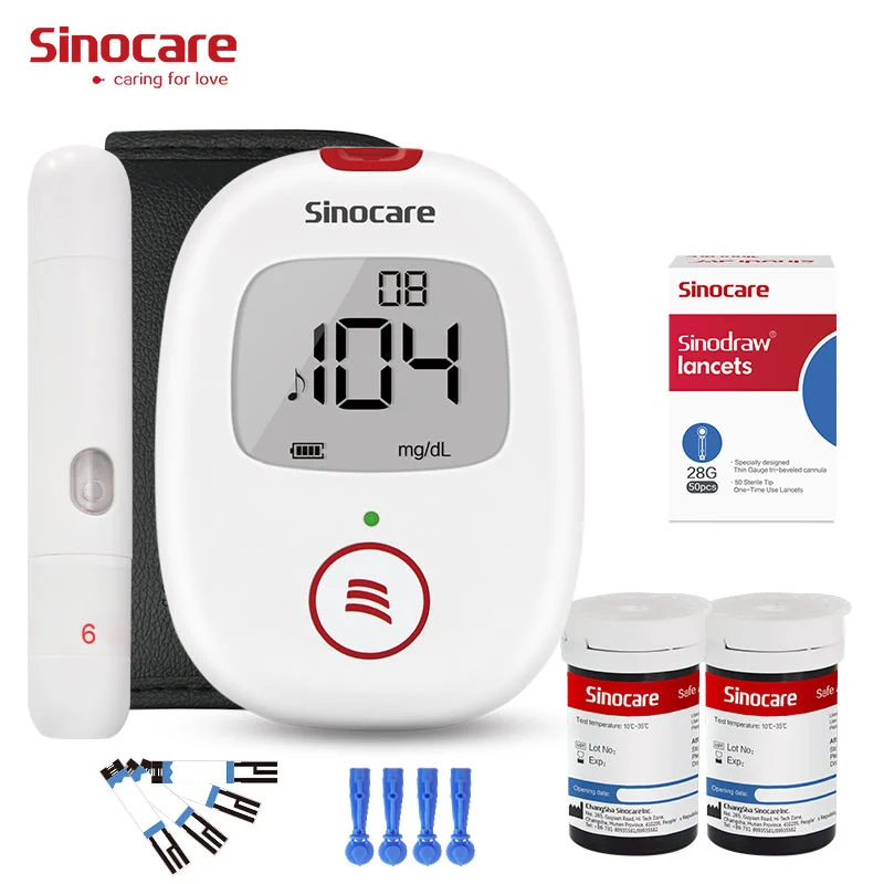 Sinocare Diabetes-Messgerät Blutzuckermessgerät Diabetische Glucose Monitor Glucometro Portatil Blutzuckermesssensor