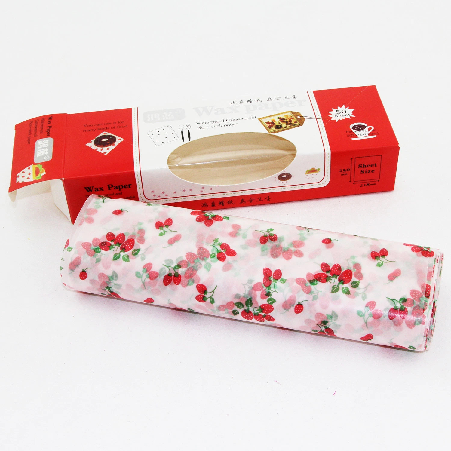 Custom Printed Wax Candy Paper Wrapper Biodegradable Food Packing Wax Paper