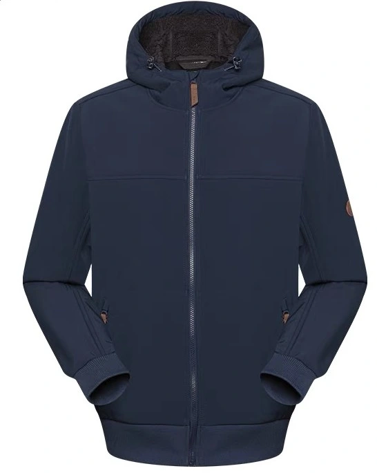 Windproof and Breathable Fur Outdoor Softshell Jacket for Men