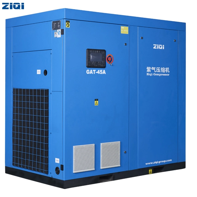 45kw/60HP Industrial Outstanding Double Stage AC Electric Stationary Air Cooled Low Noise Oilfield Industrial Vertical Rotary Screw Type Air Compressor Machine