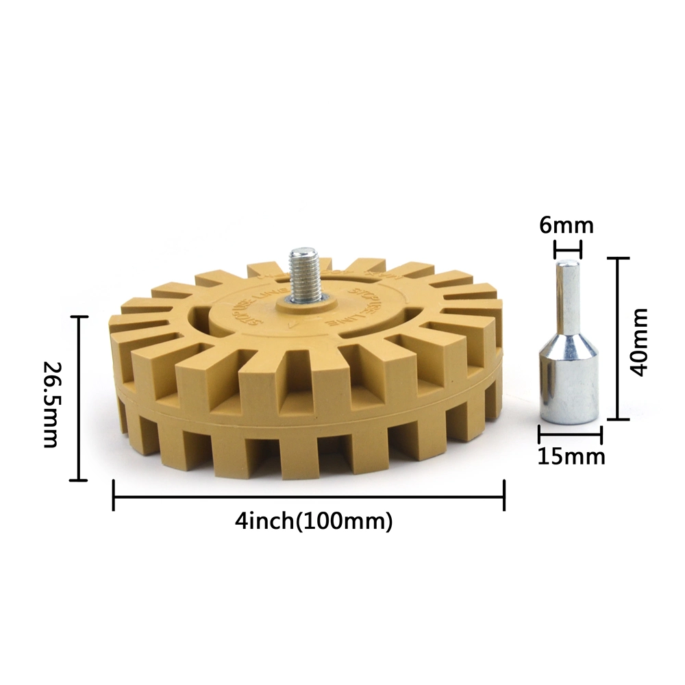 4inch 100mm Rubber Buffing Wheel for Drill with 1/4" Adapter