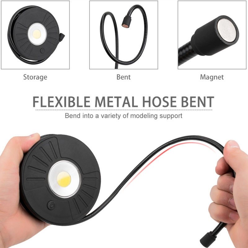 Car Emergency Flexible COB Work Lights Round Shape Cordless Lamps