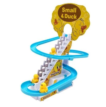 Battery USB Operated Kids Lights and Music Duck Stairs Climbing Toys