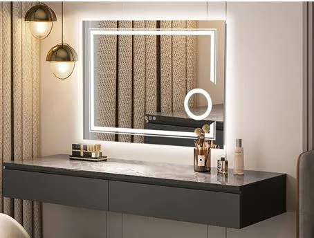 Melhor classificação montado na parede de banho de cortesia espelho com luz do espelho do purificador