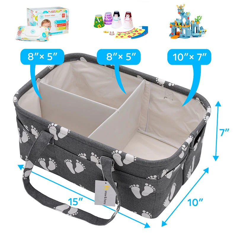 Bolsos portátiles Baby Caddy Organizer Bag de viaje pañal Bag with 3-compartimiento