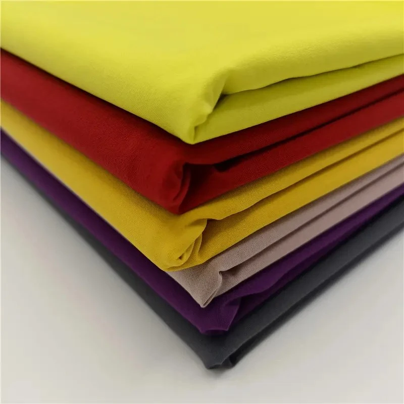 2023 New Style Polyester Pongee Fabric Light Weight Breathable Bright Color Fabric for Garment Uniforms