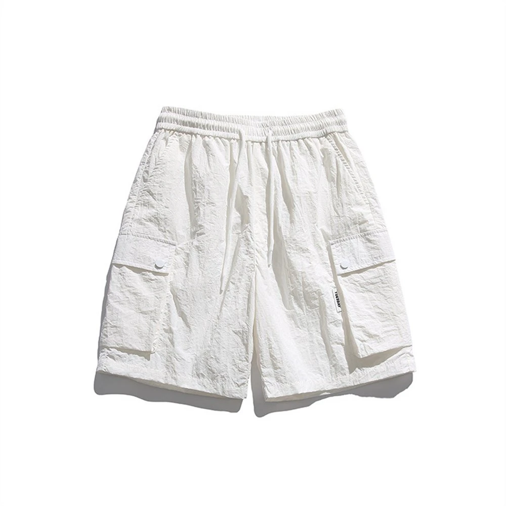 Calções cargo de nylon leves para homem cintura elástica com cordão Custom Summer Calções