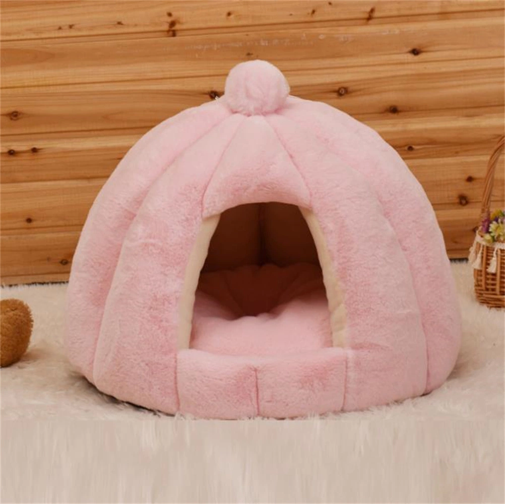 Pet Products Cat Kennel Dog Bed Plush Cat Cave Round Pet Nest Dog House