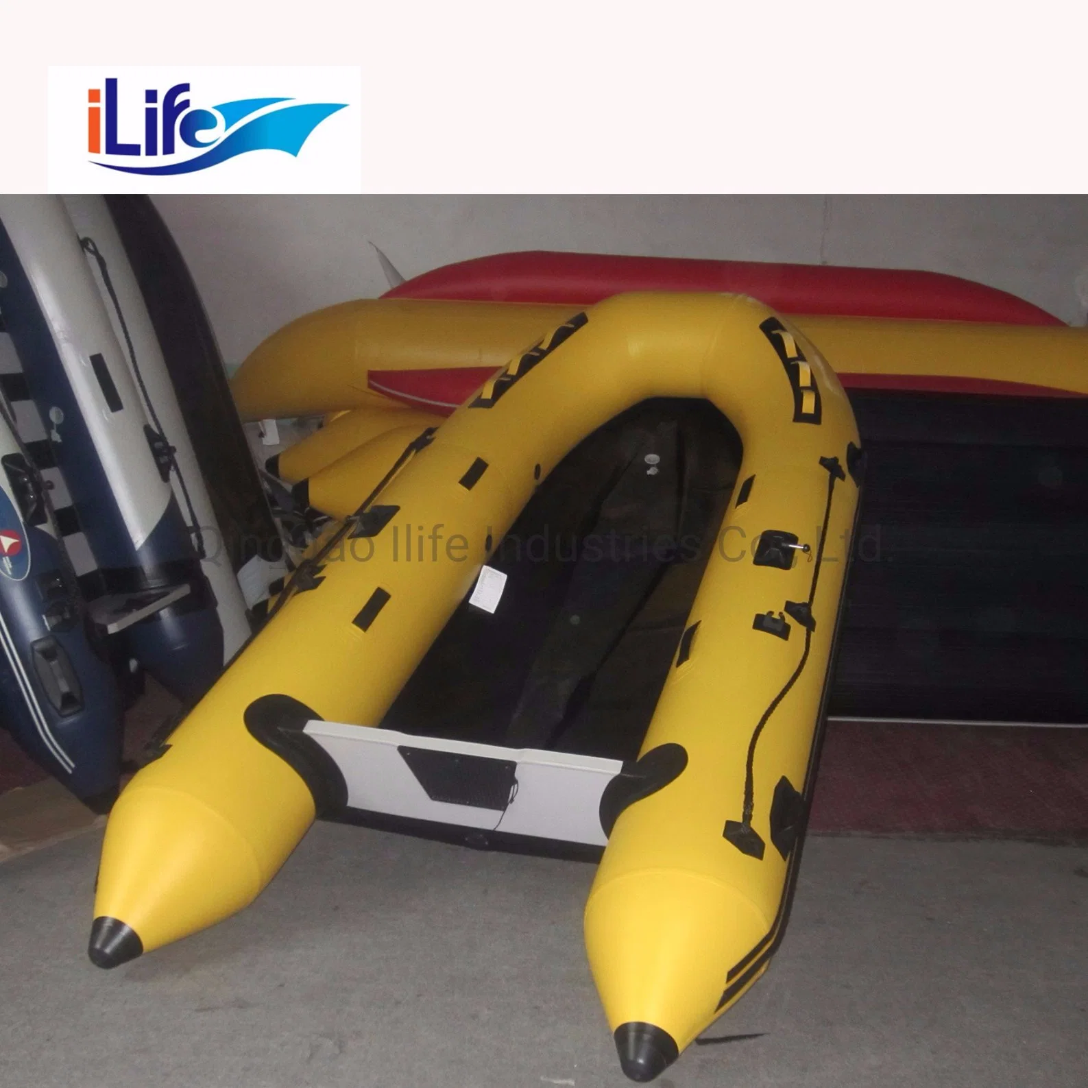 Ilife Good Price PVC/Hypalon Inflatable Rescue Fishing Rubber Boat with Aluminum/Drop Stitch Air/Plywood Floor with Ce