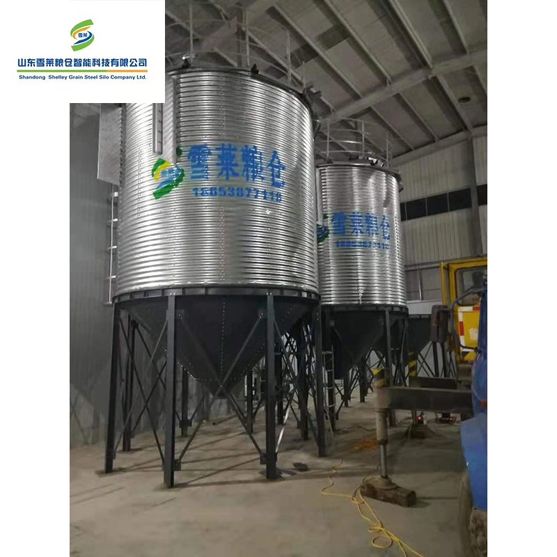 Shelley bac à céréales de 6 tonnes usine de silos en acier galvanisé de Chine Matériel d'élevage volaille de ferme poulet alimentation animale Silo petit Silo Grand silo