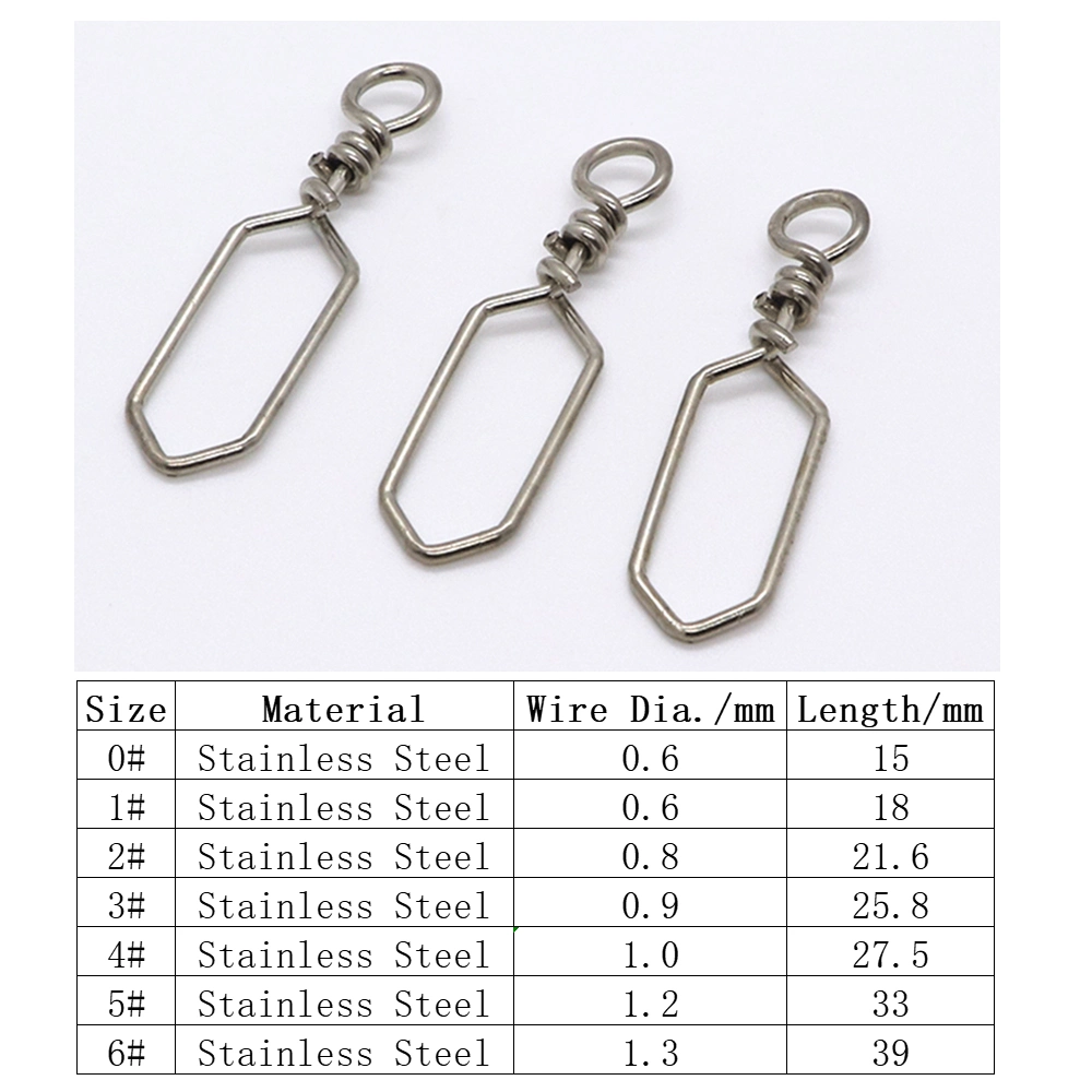 Stainless Steel Silver White Square Snap Fishing Tackle Accessories