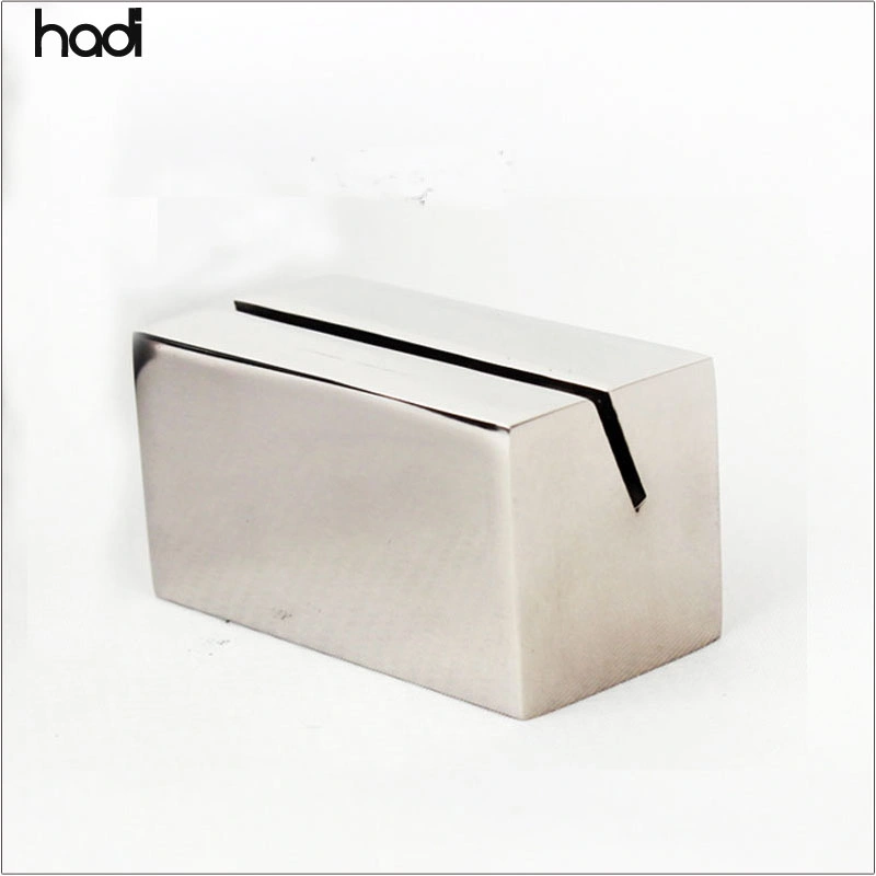 Hadi Restaurant Supply Fancy Table Number Holders Stainless Steel Silver Table Number Stands Buffet Tag Place Card Business Holder for Sale