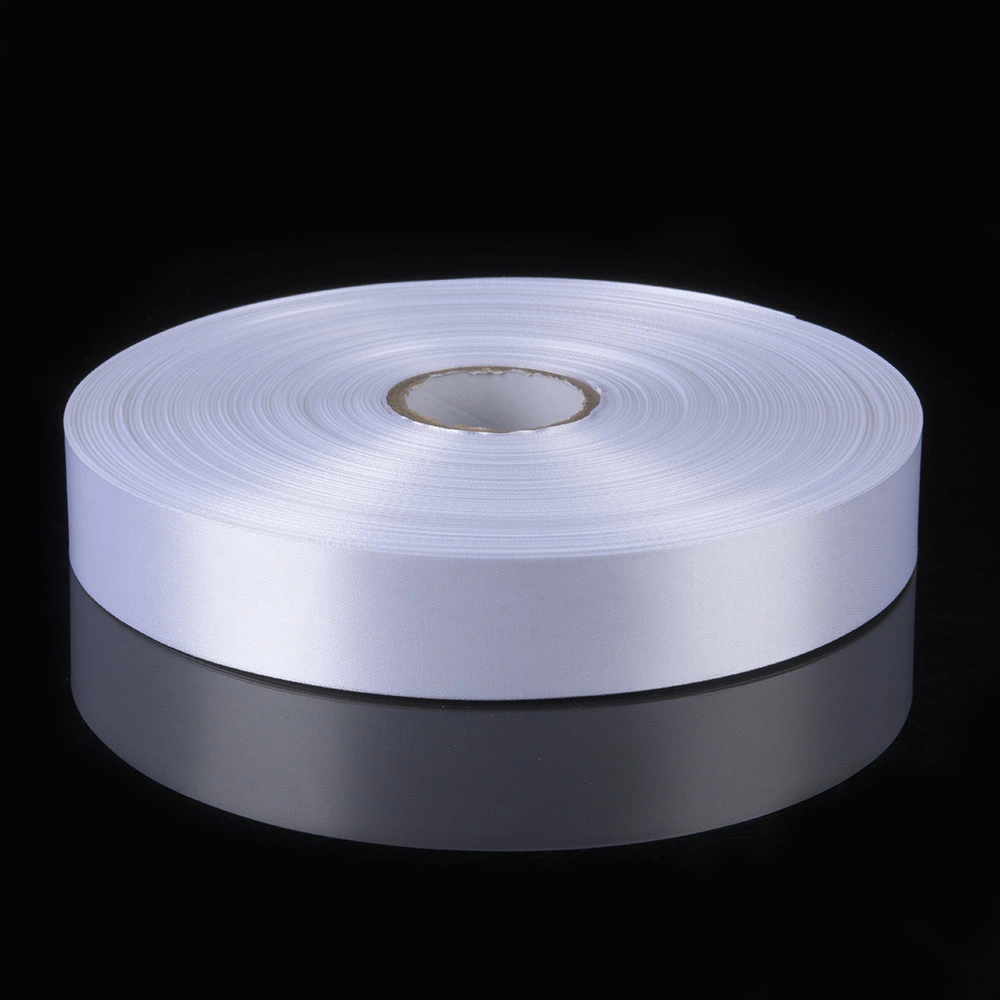 Double Faced Slit Edge Polyester Satin Ribbon for Clothing Label