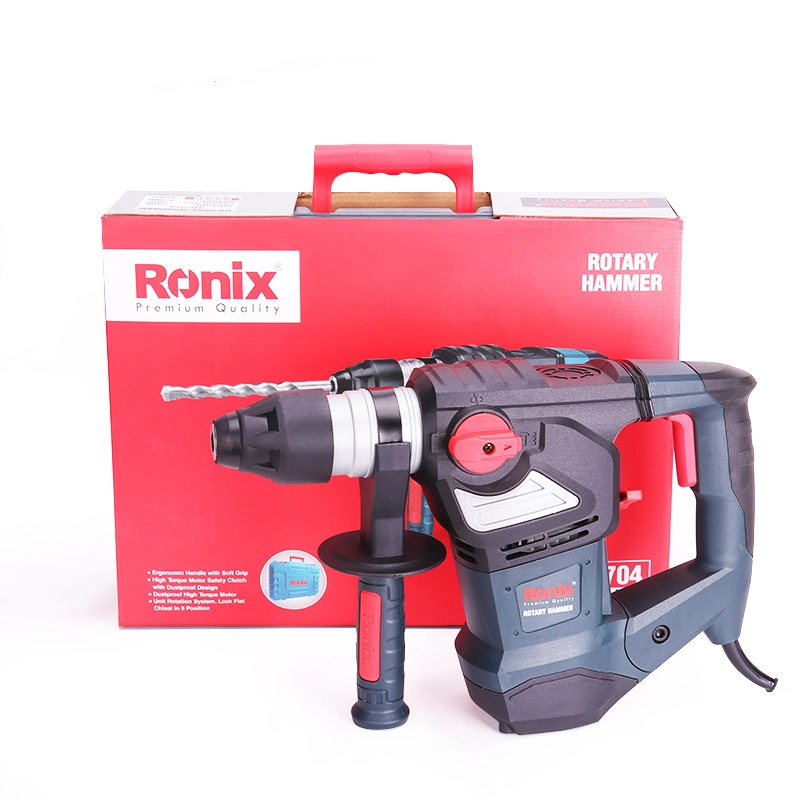 Ronix 2704 Automatic Hammer Bit Locking Dust Protection and Maximum Impact Energy Transfer 36mm Rotary Hammer