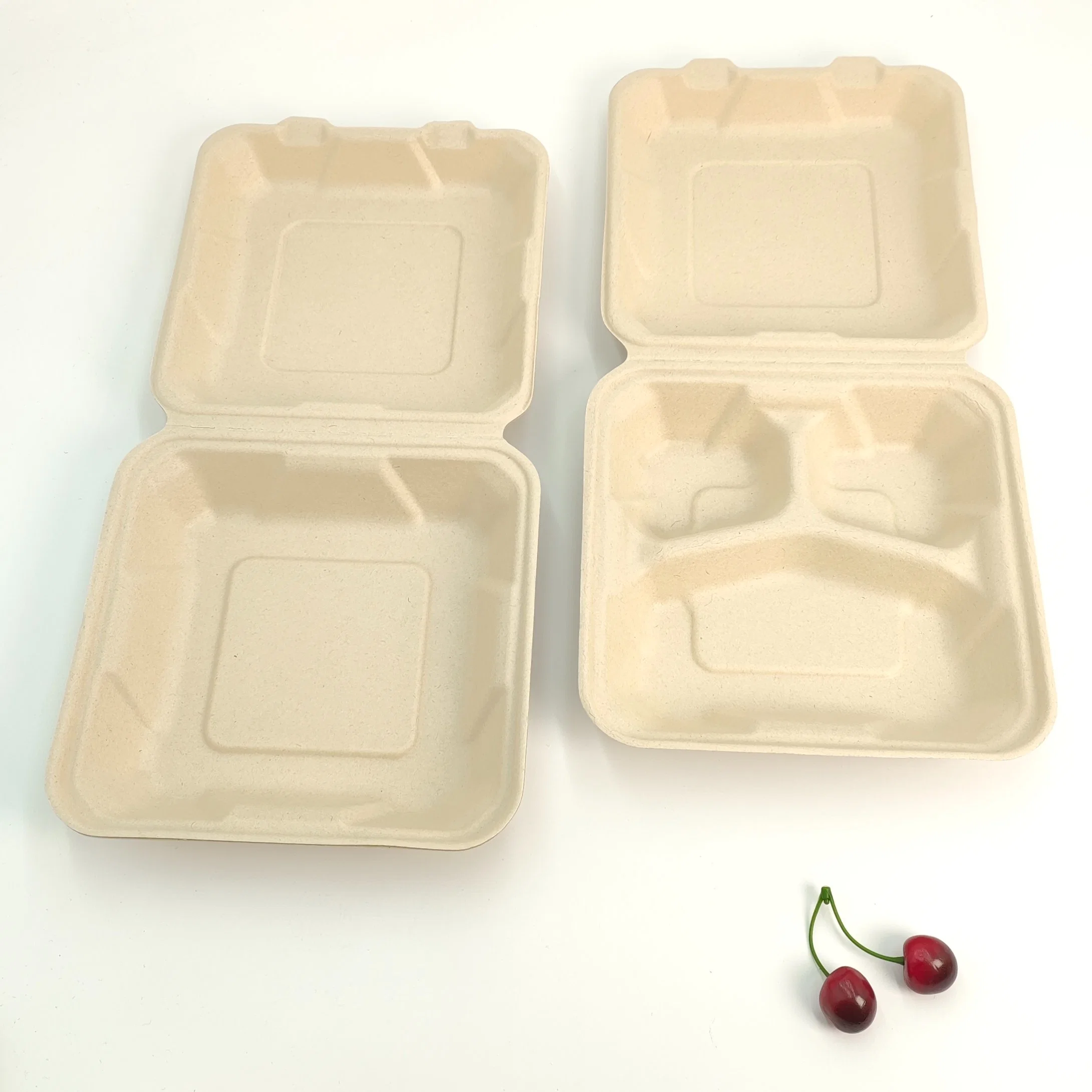 Eco-friendly Desposable bagazo Dinnerware azúcar Microondas Calefacción Caja de almuerzo segura