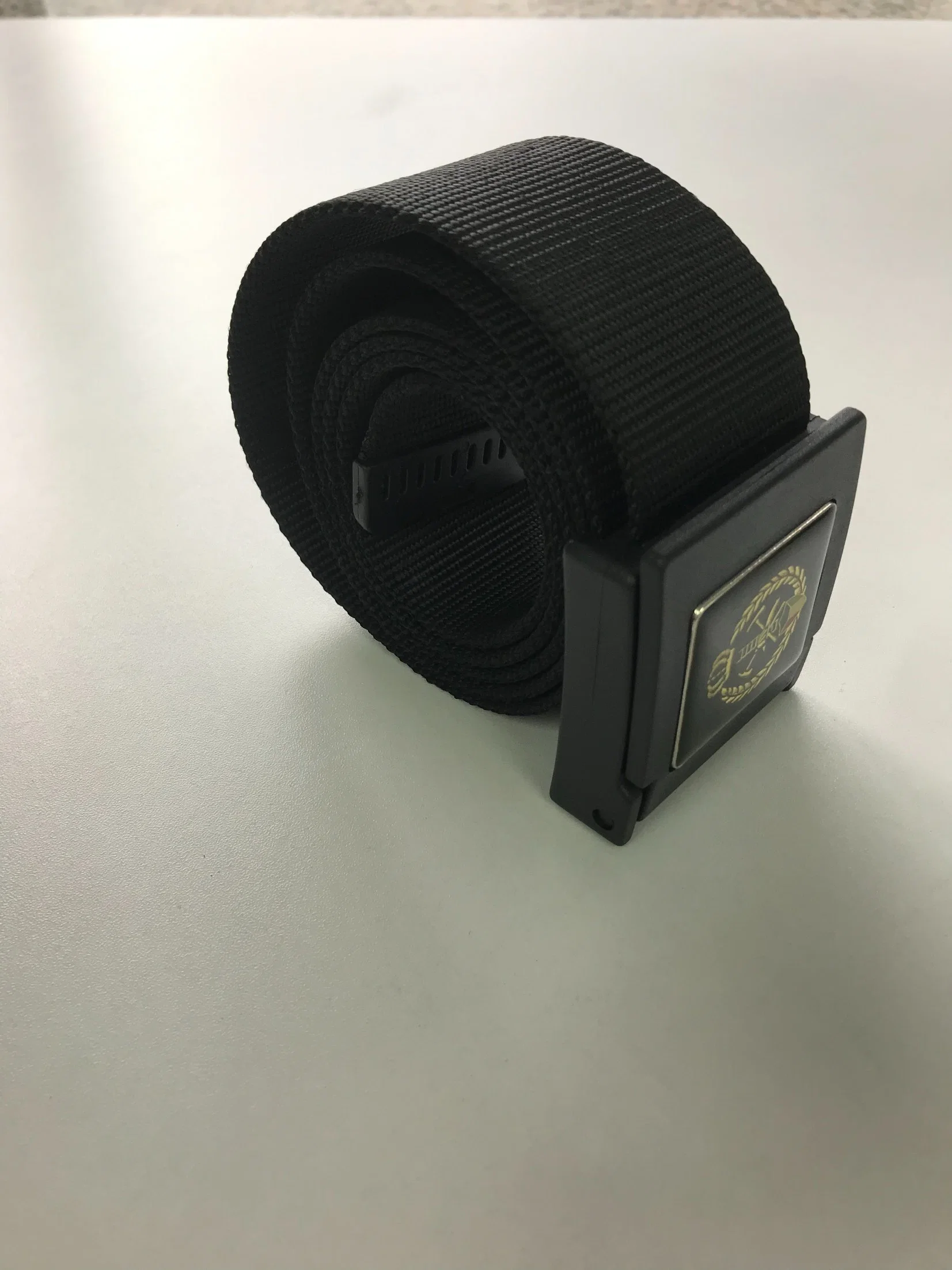 Men's Webbing Belt with Custom Plastic Buckle & Logo