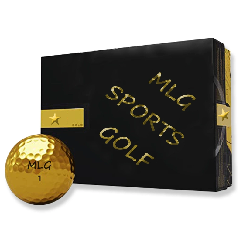 Combine bolas de golfe coloridas Ouro Cor Gift Metal Plated Golf Esfera