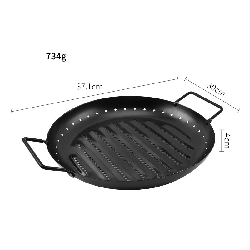 Carbon Steel Round Non-Stick Barbecue Pan Household Commercial Barbecue Grill Pan Wbb15974