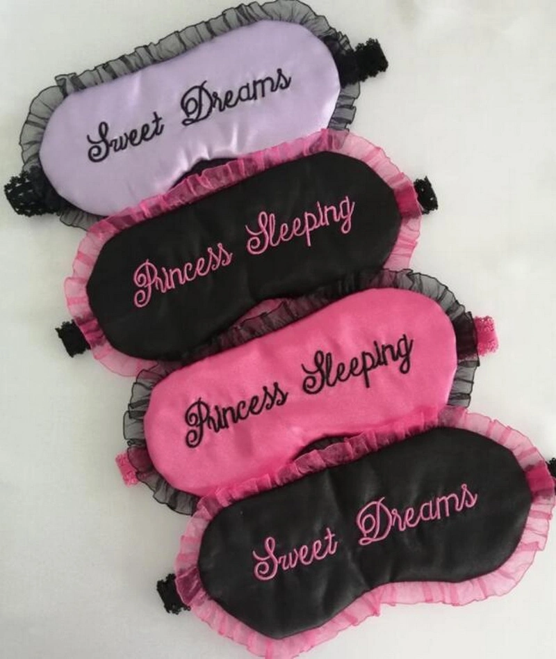 OEM Your Design Brand Travel Rest Airplane Sleeping Silk/Polyester Eye Mask Patch