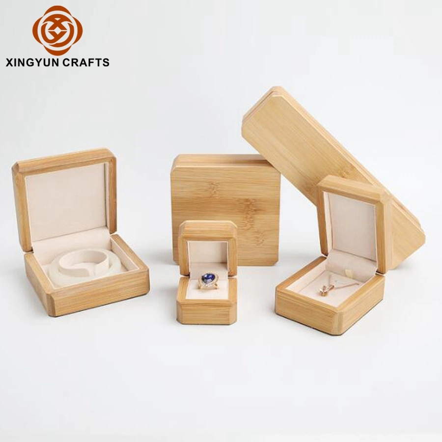 Natural Bamboo Jewelry Pendant Necklace Display Box Customized Real Bamboo Gift Package Box