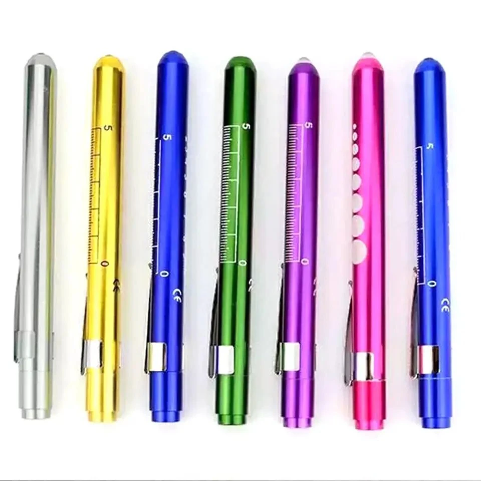 Inspection LED Flashlight White Light with Pupil Gauge and Ruler Medical Pen Lights