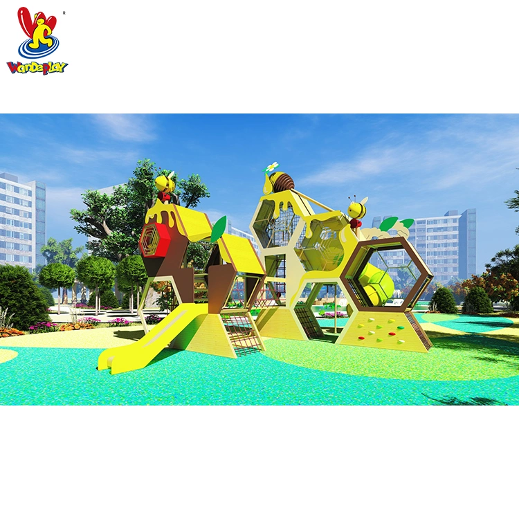 Plastic Toy Slides Amusement Park Children Outdoor Playsets Honeycomb Facility Playground Equipment for Kids