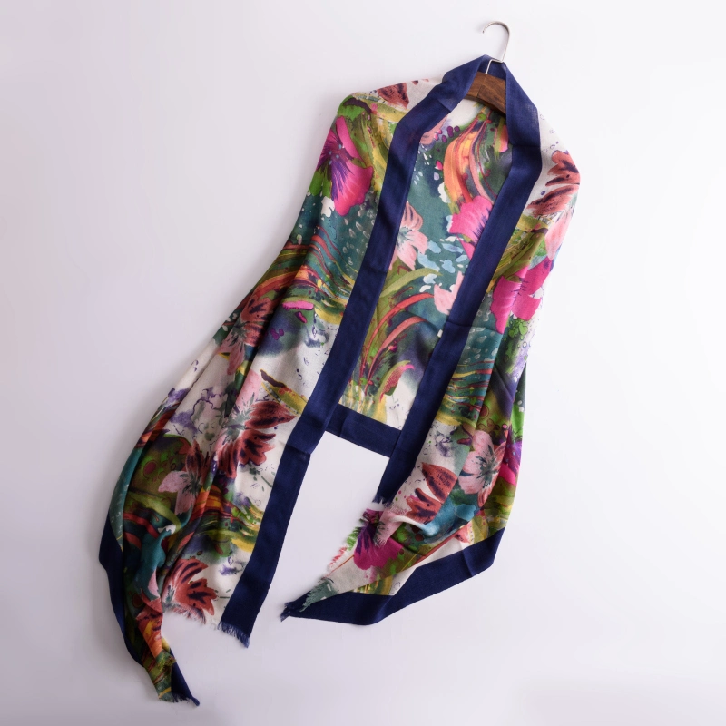 New Pasily Printing Soft Merino Wool Shawls for Lady