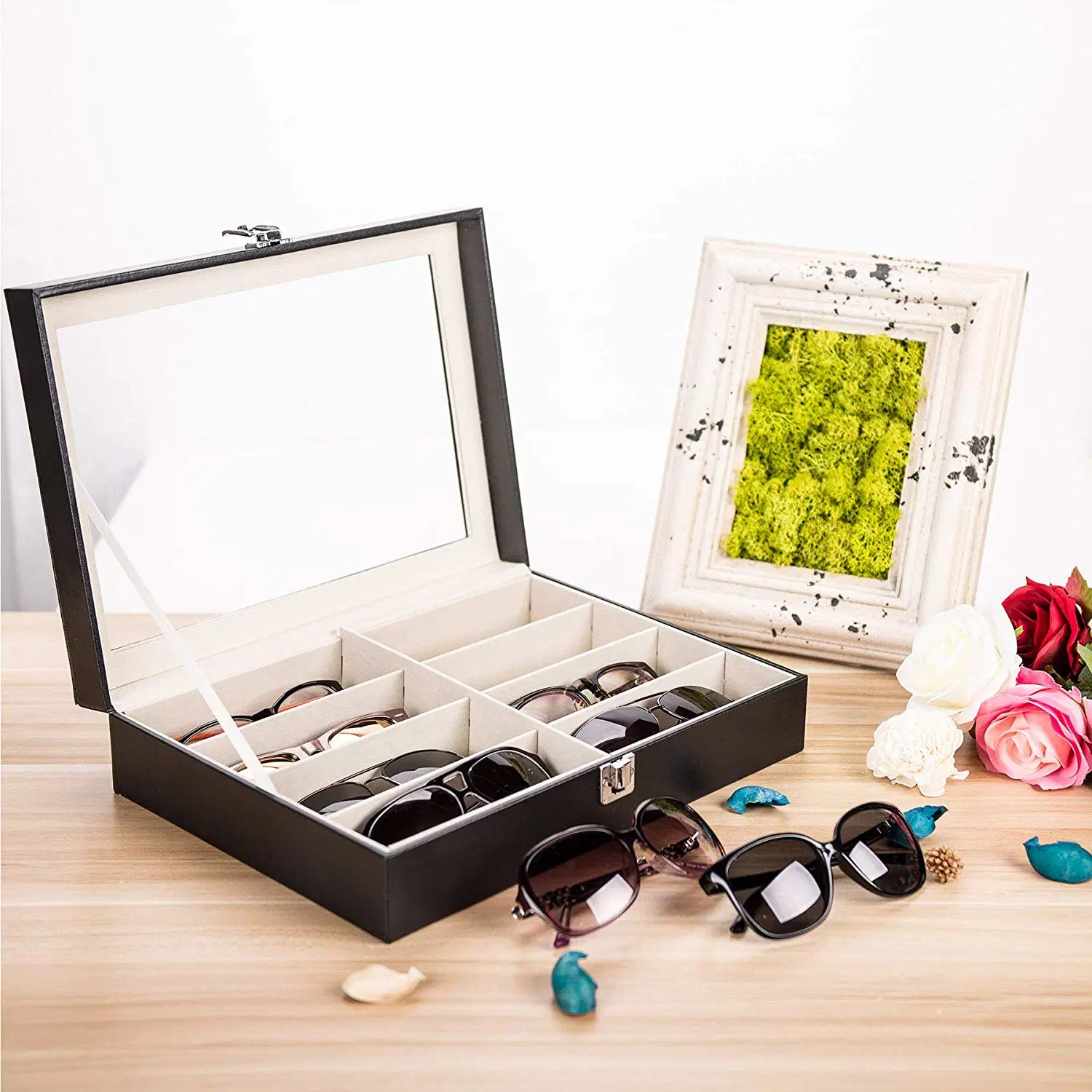 Multi Sunglasses Organizer Eyeglasses Eyewear Display Case Sunglasses Jewelry Collection Box