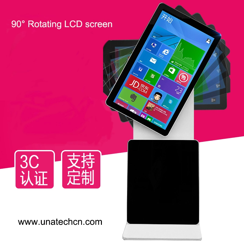 LCD de vídeo de publicidade promocional de ecrã duplo criativo New Rotable Standing Ecrã de sinalização digital com função de rotação de 360 °