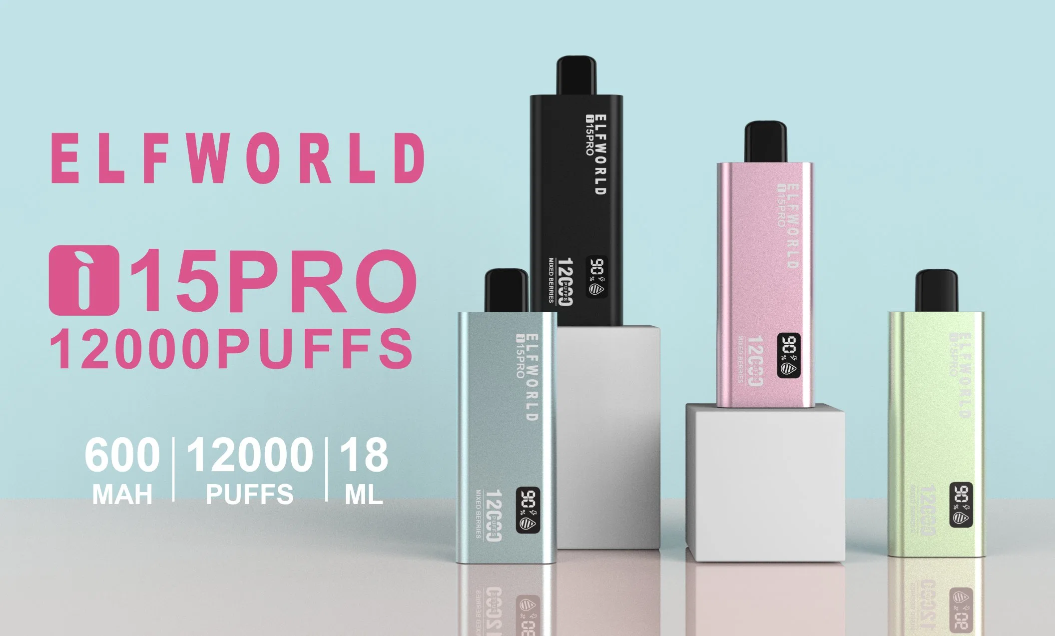 Nuevos E-cigarrillos I15 PRO 12000 Puffs Digital Box 8500puffs PE10000 9K 10K BC5000 Puffs 0 %NIC 2% 5% recargable desechable VAPE desechable Vapefactory