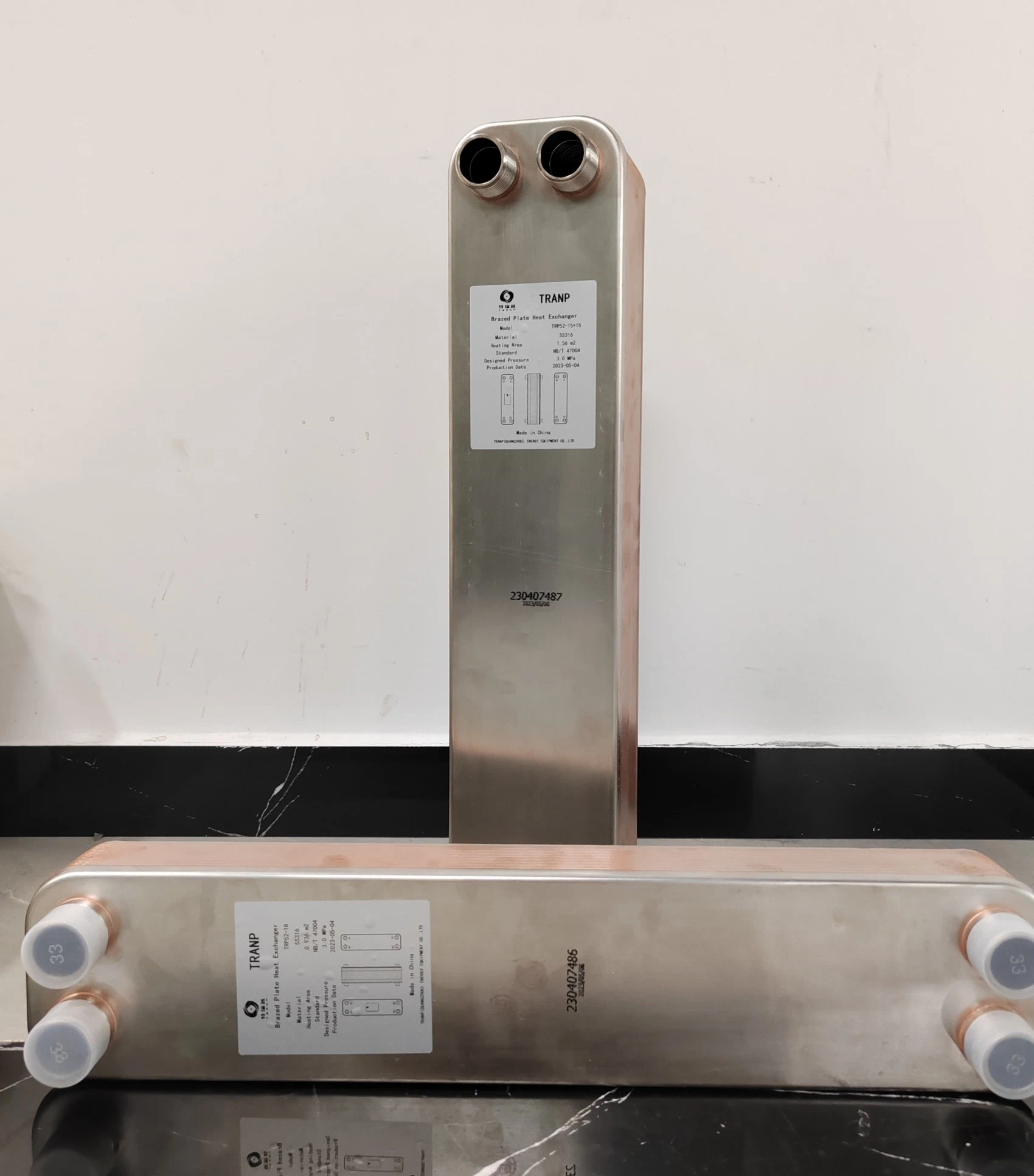 Condensadores de permutador de calor de brasagem SS