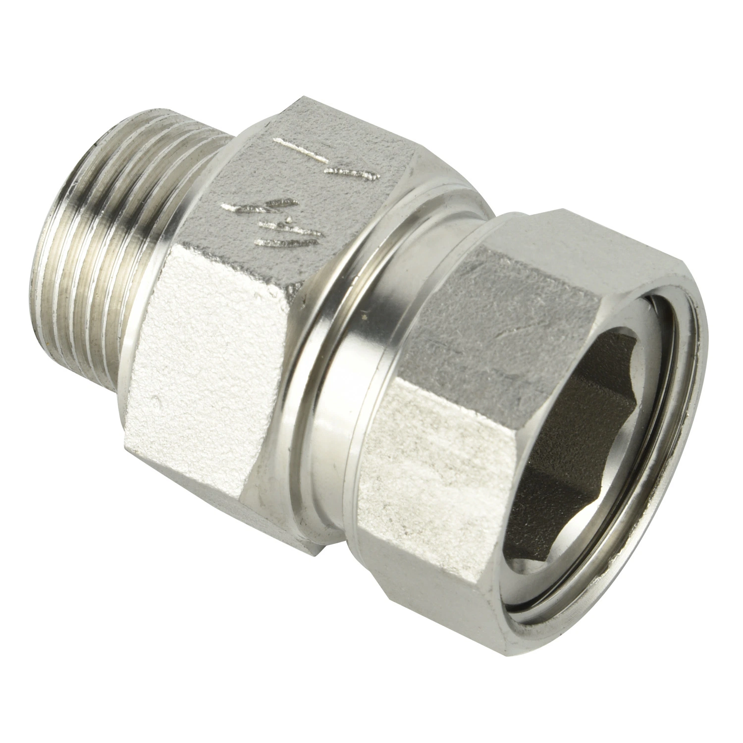 Hexagonal Reduction Brass Fittings Male X Female Nickel Plated