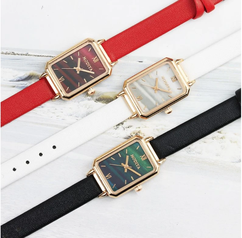 Retro Temperament Ladies Watch Small Square Green Watch