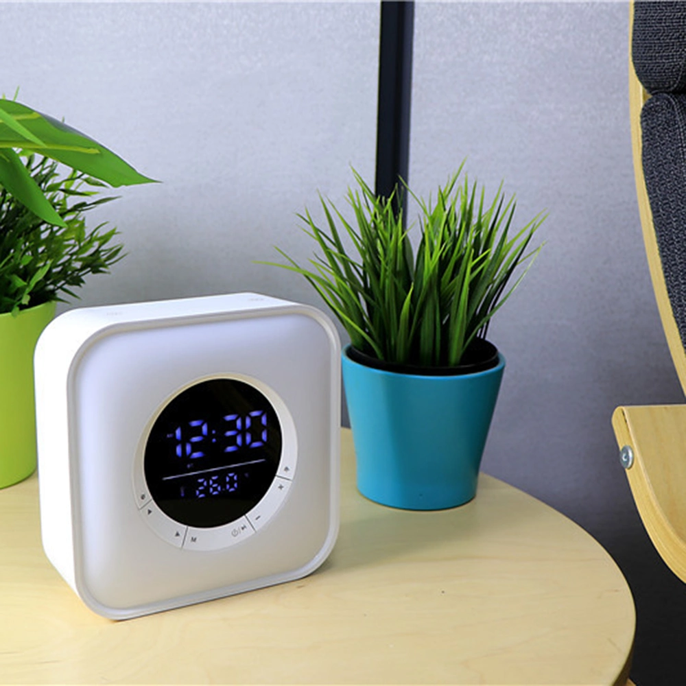 P10 Square Bluetooth Speaker Loudspeaker USB RGB Light Rechargeable Digital Display Alarm Clock Speaker