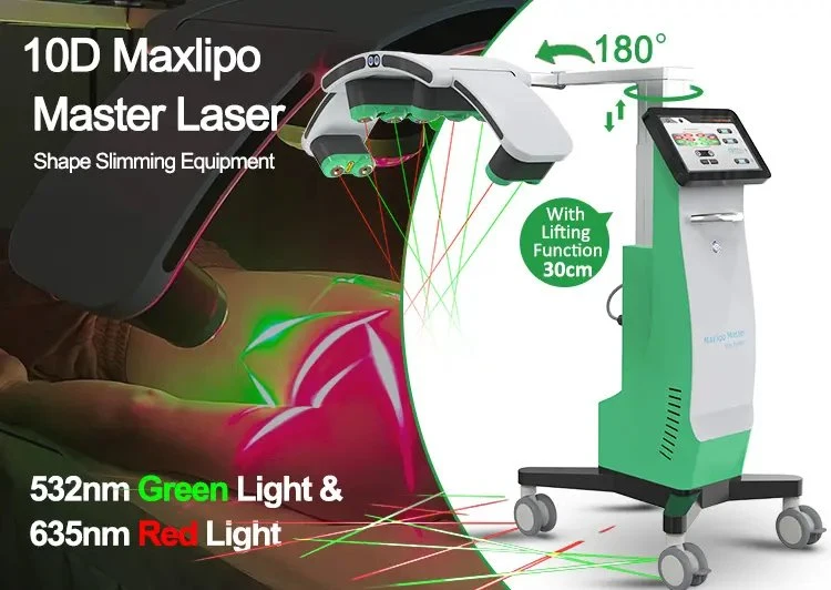 10d Sculpting Lipo laser enlèvement de graisse laser vert froid 532nm Brûlure corps gras Slimming Lipo laser Emerald Slimming machine