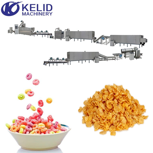 Extrusion Fruit Loops Coco Corn Pops Cereal Manufacturing Making Machine