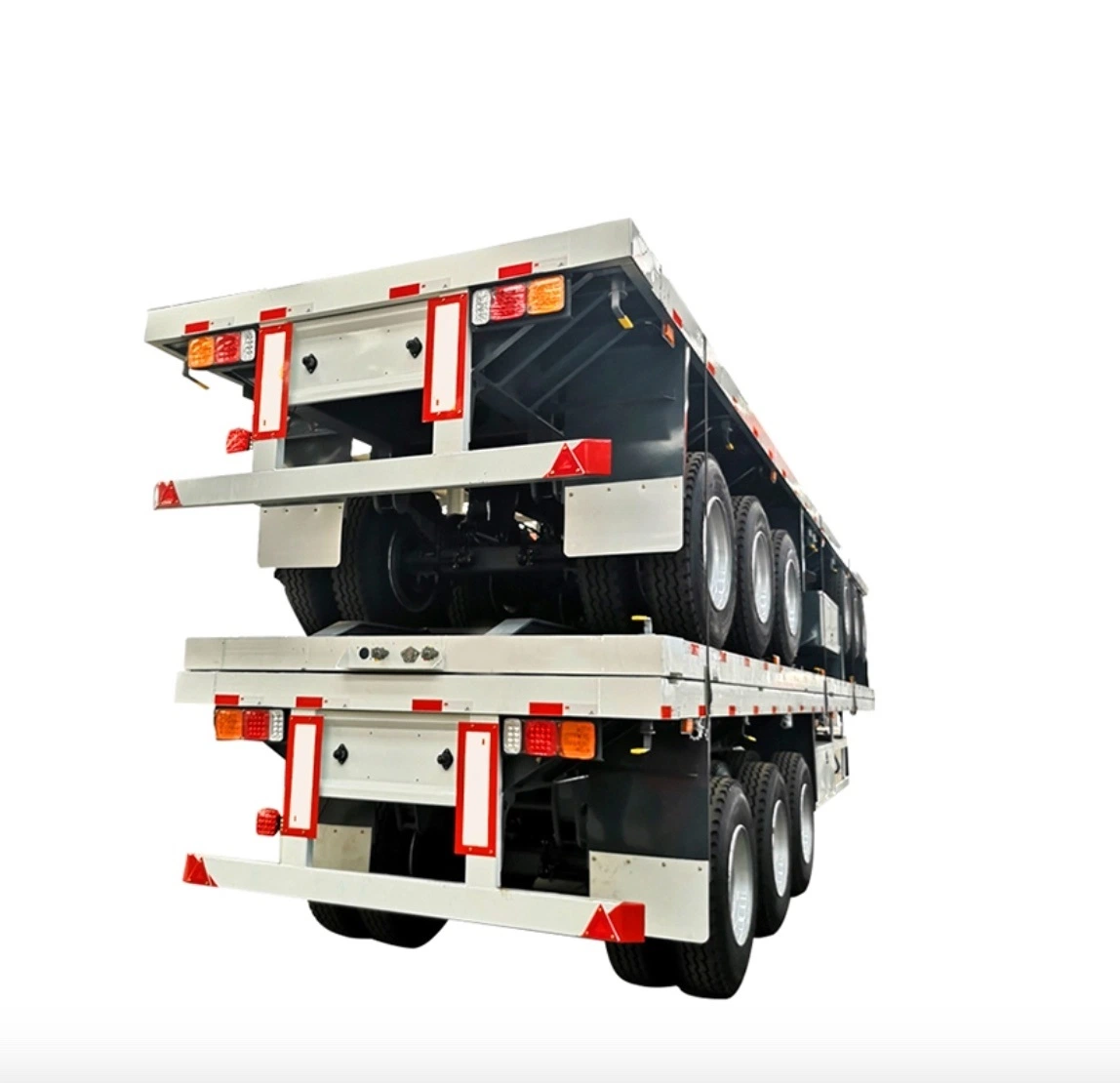 Low Bed Container Flat Truck for Carrying Crane/Excavator/Tractor with Ladder & Post Optional Trailer