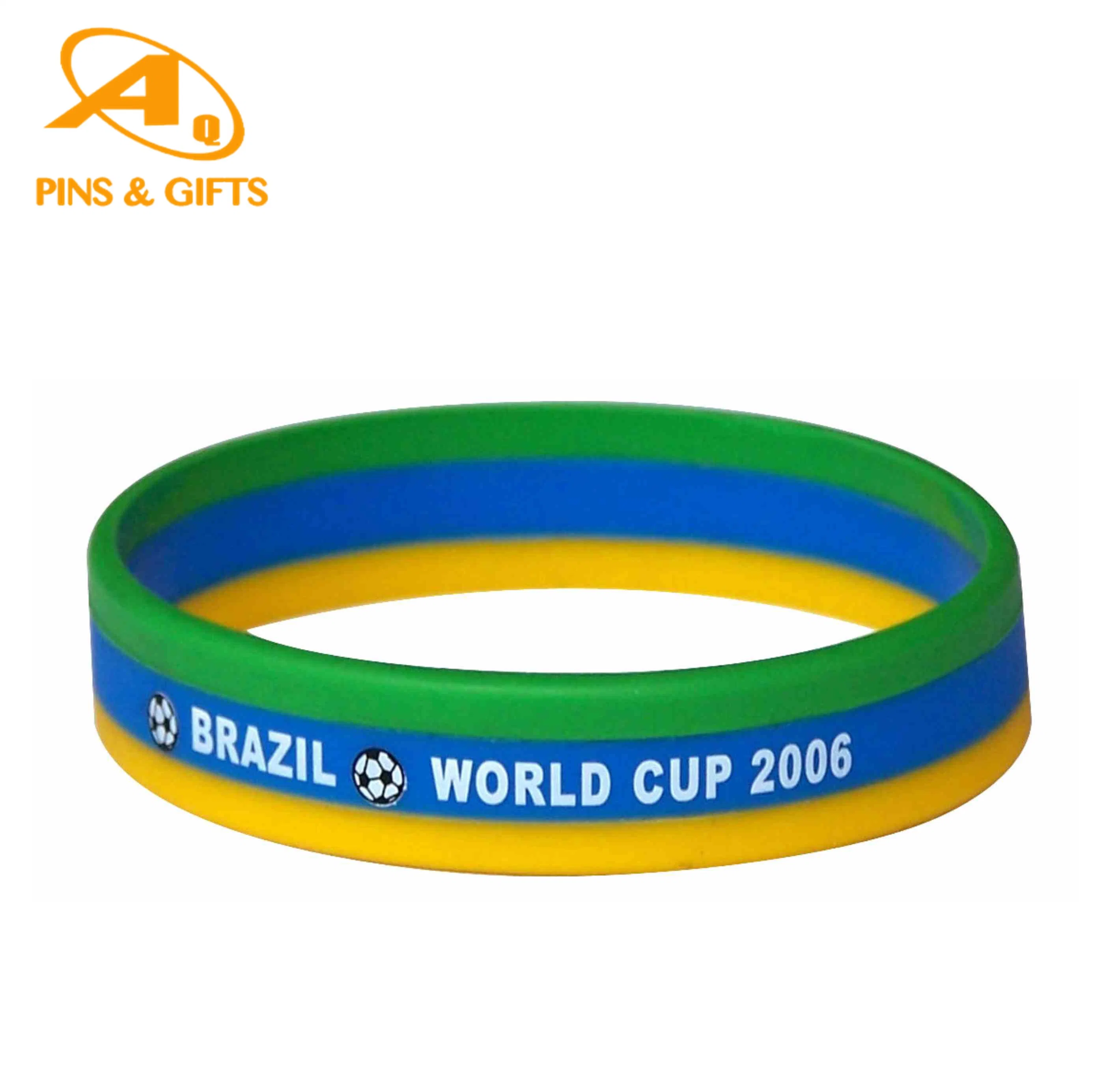 Supply Custom Fine Environmental Printed Silicone Bracelet Wristband for Organization Association Promotional Gifts