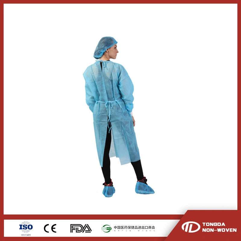 CE, ISO13485 Sterile Impervious Yellow/Blue/SMS/PP/Nonwoven/CPE Protective Surgical Gown and Isolation Gown