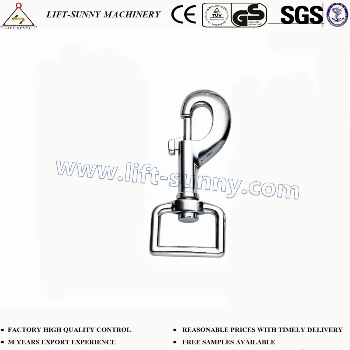 38mm * 75mm Square Head Zinc Die Cast Swivel Snap Hook