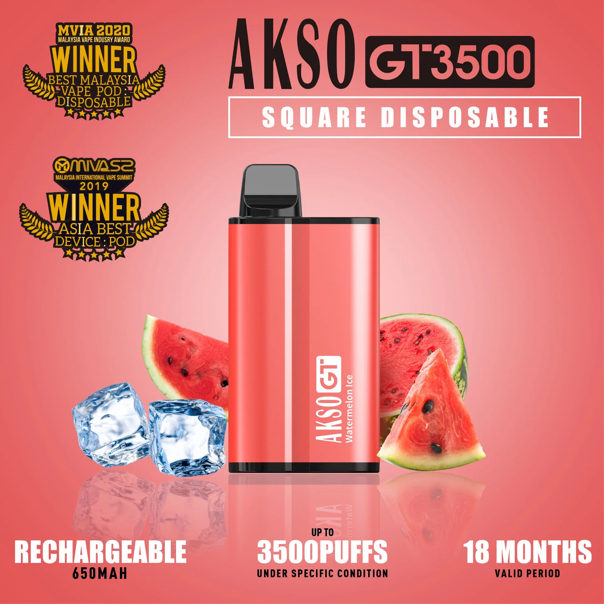 Vape Pen 3500puff Akso Gt Large Disposable Electronic Cigarette Tabacco-Free Nicotine