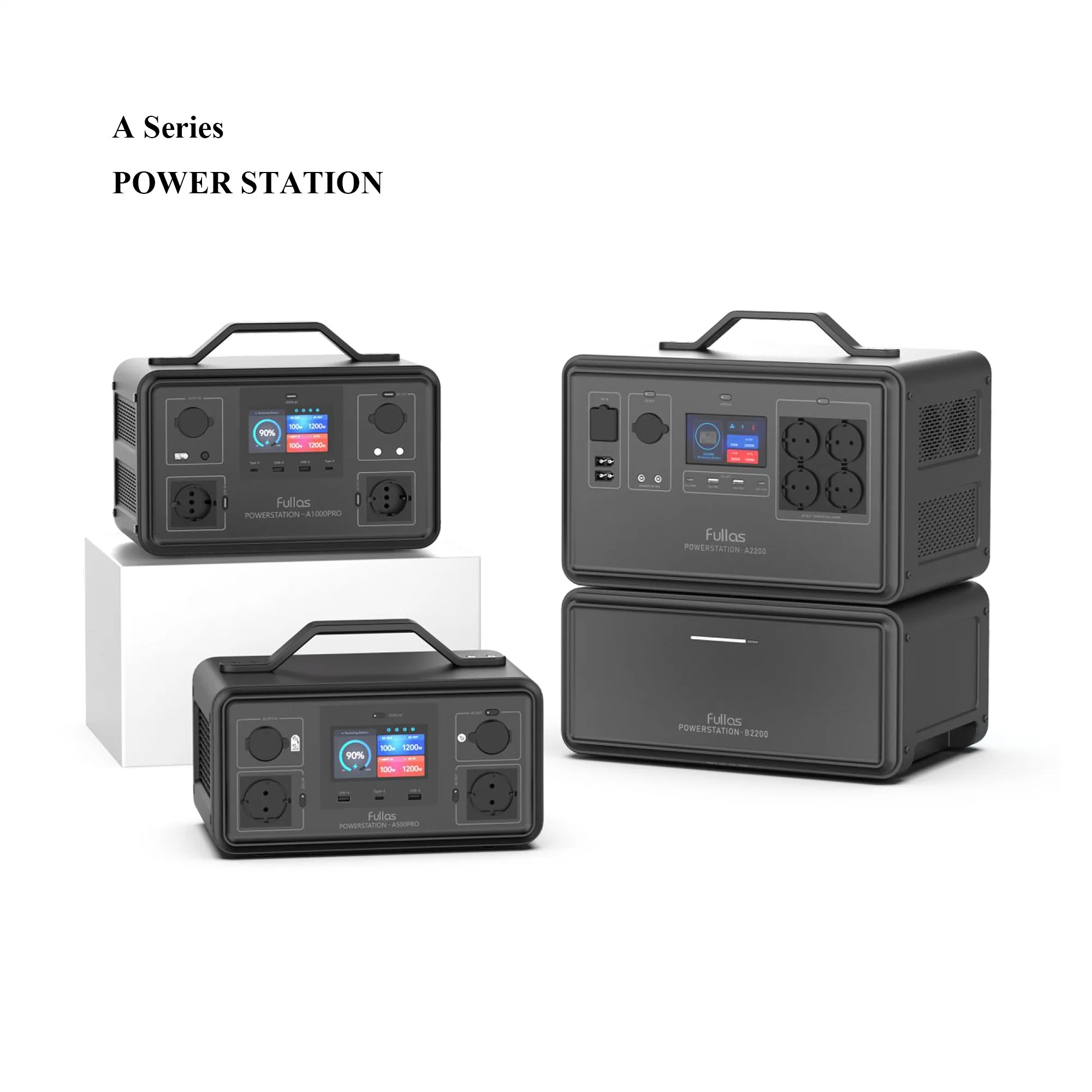 Solution d'alimentation Station d'alimentation portable de 500W-2400W avec générateur de charge solaire et batterie LiFePO4 pour le camping en plein air.