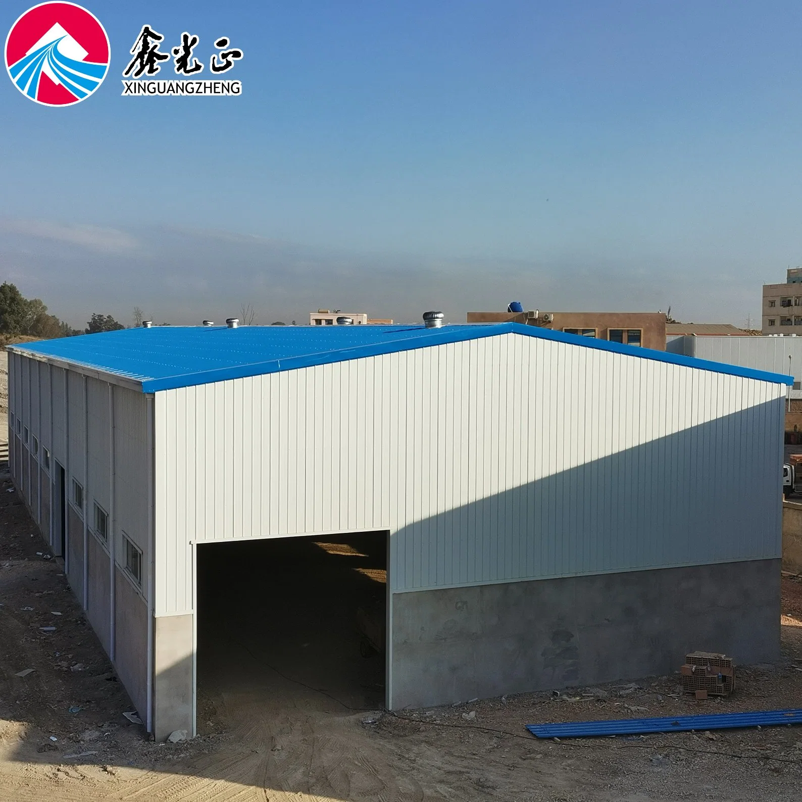 Steel Structure Warehouse with Length of 50 Meters and Width of 30 Meters.