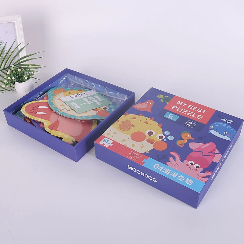 Factory Custom Printing Paper Puzzle Preschoolers Child Study Toys Number Cards Children's Educational Puzzle Set with Paper Packing Box Storage Box