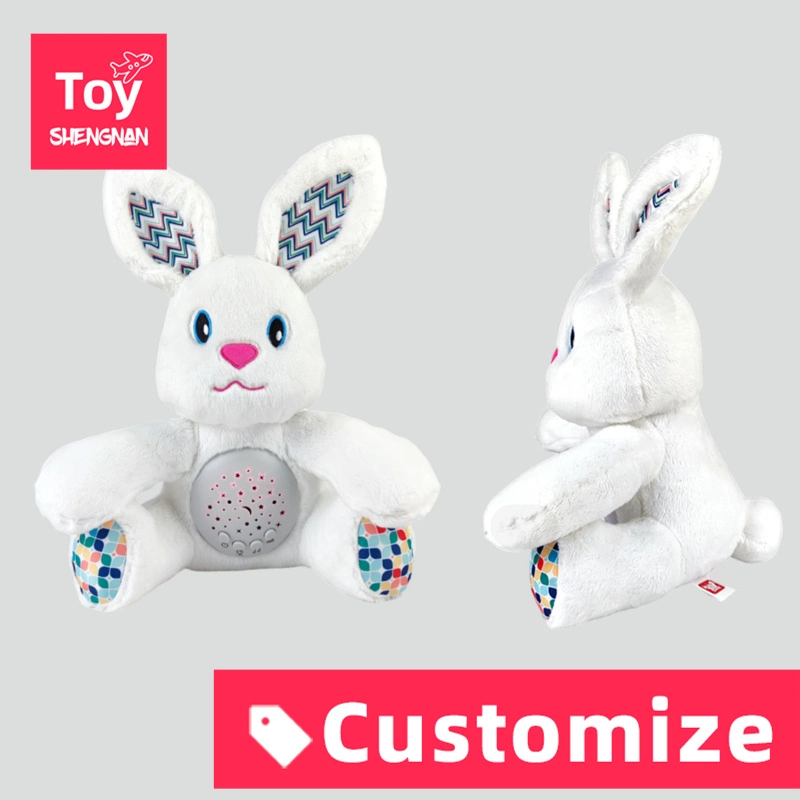 Rabbit Custom Logo Toy Stuffed Animals Pet Plushie Soft Design Music Plush